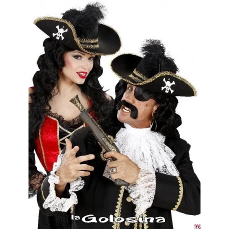 Sombrero pirata fieltro negro decorado. para category_name